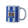 BLUE & WHITE STRIPE CREST MUG 