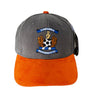 GREY & ORANGE SUEDE COTTON CAP